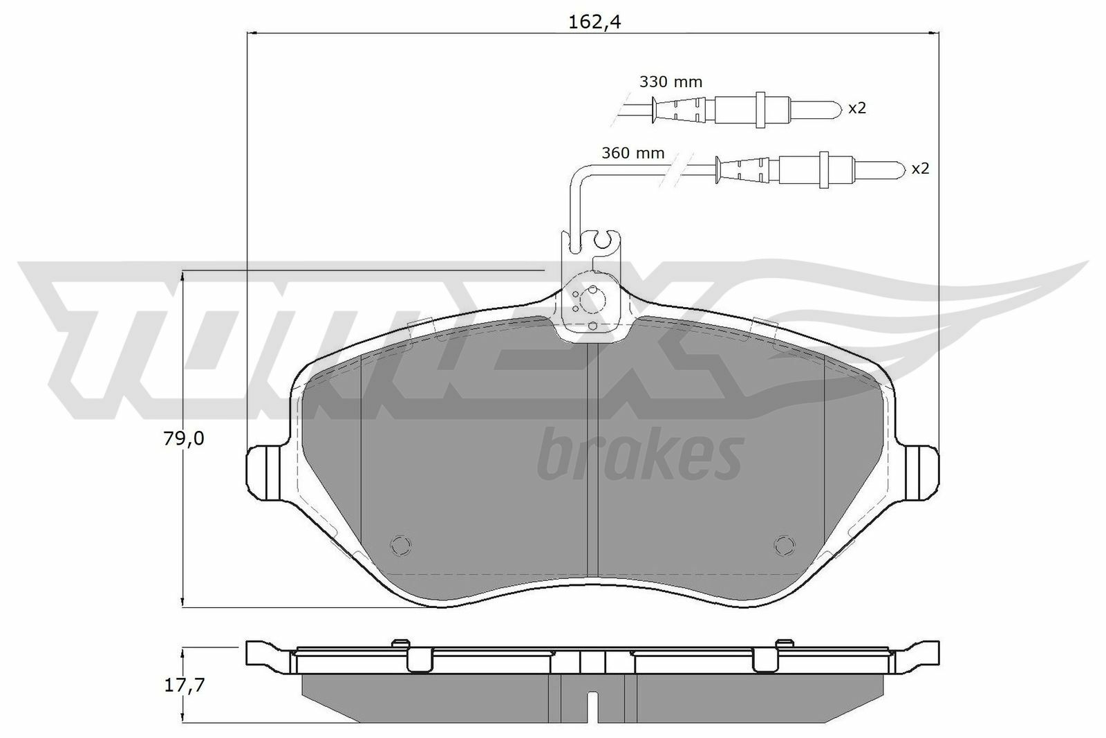 Sada brzdových destiček, kotoučová brzda TOMEX Brakes